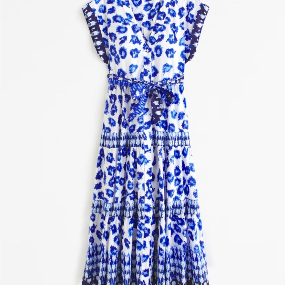 Abercrombie and Fitch blue and white print dress